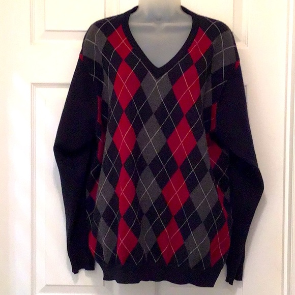 Oxford Golf Merino Wool Argyle Sweater - Picture 1 of 5